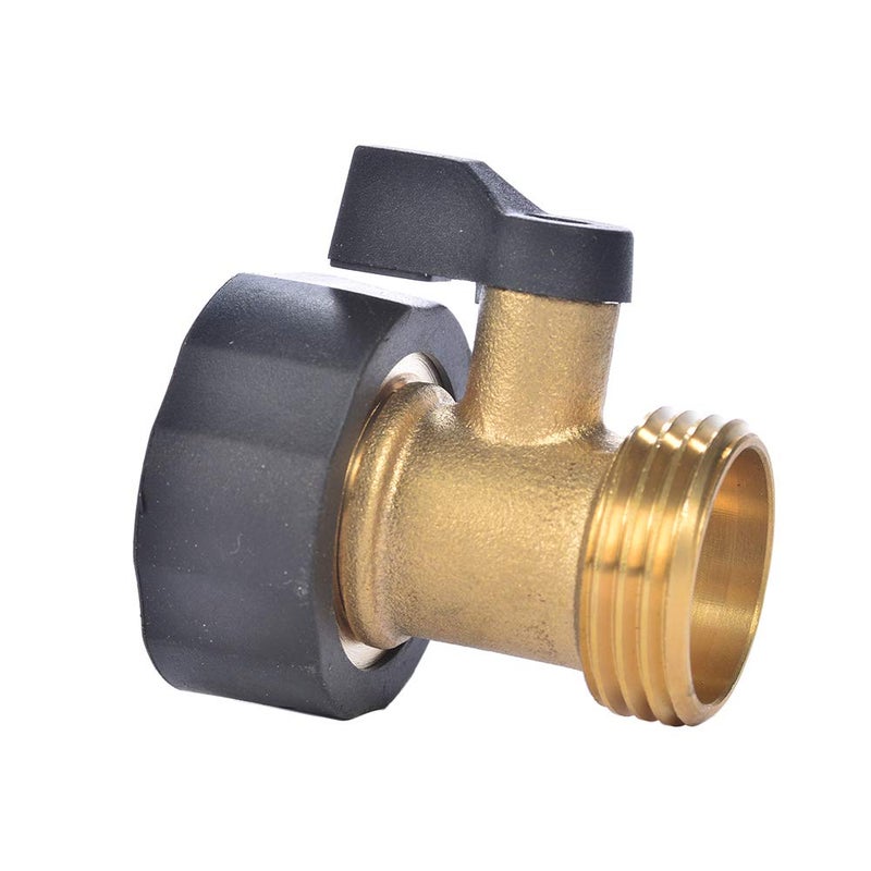 Sanpaint 3/4" Brass Garden Hose Shut Off Valve,1-Way Restricted-Flow Water Shut-Off, Fits 3/4 Inch Hose Connector - Image 1